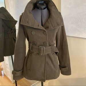 Army green double breasted soft jacket